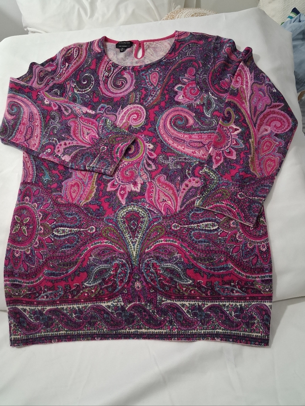 Talbots Pink and Purple Cashmere Sweater Top